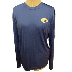 Costa Tech Royal Blue Long Sleeve Crew Shirt Light Weight, Keeps You Cool Sz Med